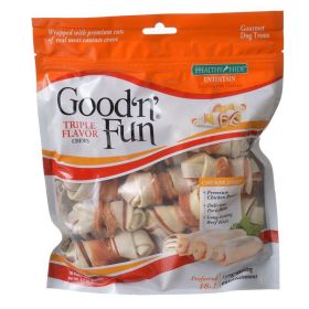 Healthy Hide Good 'n' Fun Triple-Flavor Bones - Beef, Pork & Chicken - Mini - 18 Pack