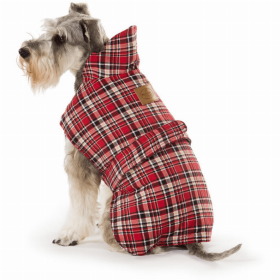 Dog Coat In Blue, Brown, Red, Red Tartan (Color: Red Tartan, size: 35cm)