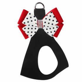 Susan Lanci Designs Minnie Double Nouveau Bow Step In Harness (Color: black, size: medium)