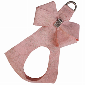 Susan Lanci Designs Puppy Pink Glitzerati Nouveau Bow Step In Harness (Color: Puppy Pink Glitzerati, size: large)