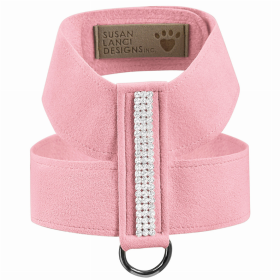 Susan Lanci Designs 3 Row Giltmore Crystals Tinkie Harness (Color: Puppy Pink, size: large)