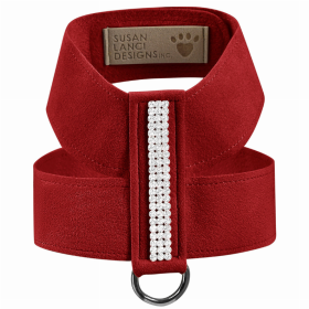 Susan Lanci Designs 3 Row Giltmore Crystals Tinkie Harness (Color: Red, size: XS)