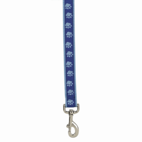 CC TwoTone Pawprint Lead (Color: Blue, size: 4ftx5/8in)