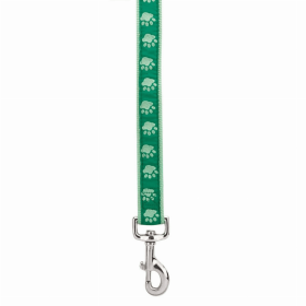 CC TwoTone Pawprint Lead (Color: Green, size: 4ftx5/8in)