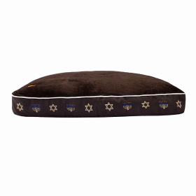 Halo Hanukkah Rectangular Dog Bed (Color: Charcoal, size: S)