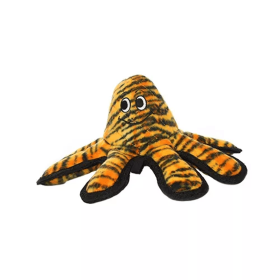 Tuffy Mega Octopus Tiger (Color: Orange & Black, size: Mega Small)