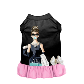 Little Miss Sniffany Dress (Color: BLACK AND PINK, size: large)