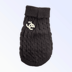 My Cozy Chewnel Knit Sweater (Color: black, size: small)