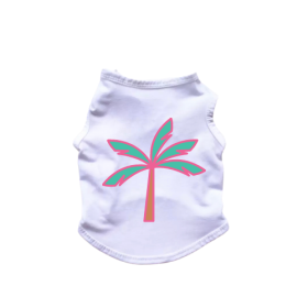 Palm Tree Tank Top (Color: White, size: small)