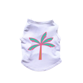 Palm Tree Tank Top (Color: White, size: X Large)