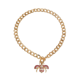 Pink Bee Toggle Necklace (size: large)