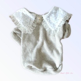 Princess Lace Lapel Sweater (size: X Large)