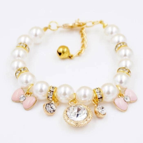 Princess Pearl Charm Collar (size: medium)