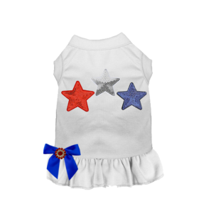 Red, White, & Blue Stars Tee/Dress (Color: White, size: X Small)