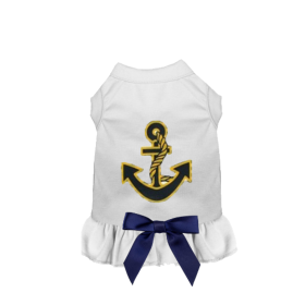 Sailor Girl Dog Dress (Color: White, size: X Small)