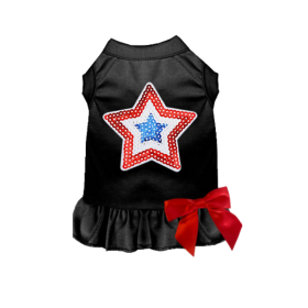 Sequin Star Dress/Tee (Color: black, size: X Small)