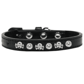 Skull Studded Collar (Color: black, size: 10")