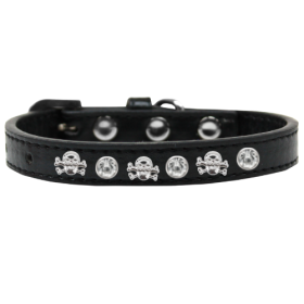 Skull Studded Collar (Color: black, size: 20")