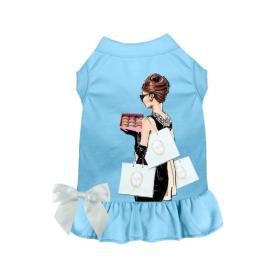 Sniffany & Macaroons, Please- Dog Dress (Color: Blue, size: X Small)