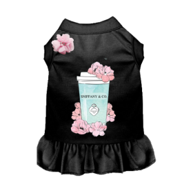 Sniffany and Coffee Dog Dress (Color: black, size: X Small)