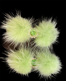 Snowflake Pom Pom Hair Barrettes (Color: Green)