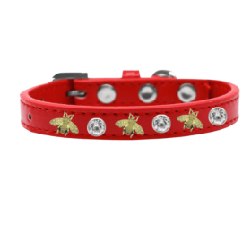 Studded Bee Collar (Color: Red, size: 10")