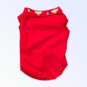 Studded Bee Tee (Color: Red, size: X Small)