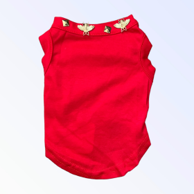 Studded Bee Tee (Color: Red, size: medium)