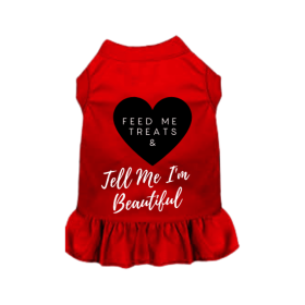 Feed Me Treats & Tell Me I'm Beautiful (Color: Solid Red, size: X Small)