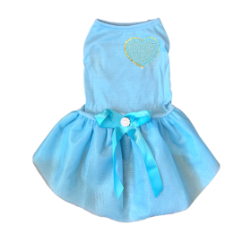 Chenille Heart Dress (Color: TEAL HEART, size: X Large)