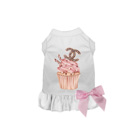 Chewnel Cupcake Dress (Color: White, size: small)