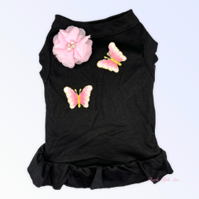 Chiffon & Butterflies (Color: black, size: X Small)