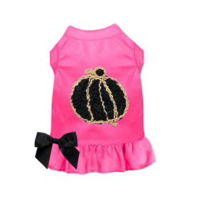 Chiffon Rose Halloween Pumpkin Dress (Color: Pink, size: small)