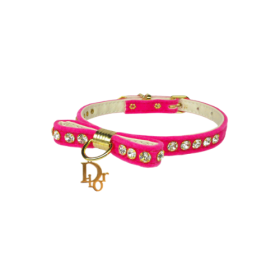 Dior-able Velvet Bow Dog Collar (size: 12")