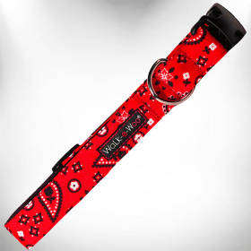 Bandana Dog Collars (Color: Red, size: L 1" width fits 14-25" neck)