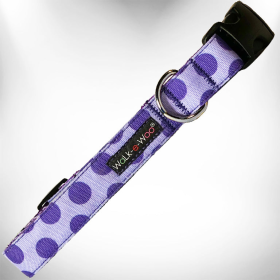 Polka Dot Dog - Monotone Collars (Color: purple, size: L 1" width fits 14-25" neck)