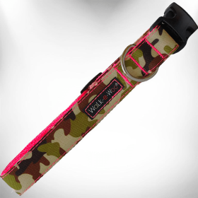 Camo Dog Collars (Color: Hot Pink Camo, size: L 1" width fits 14-25" neck)