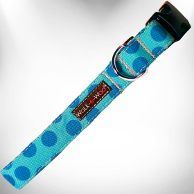 Polka Dot Dog - Monotone Collars (Color: Turquoise, size: S 3/4" width fits 10-14" neck)