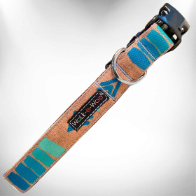 Tribal Dog Collars (Color: Teal, size: S 3/4" width fits 10-14" neck)