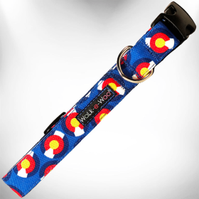 Colorado and Texas Dog Collars (Color: Colorado Blue, size: S 3/4" width fits 10-14" neck)