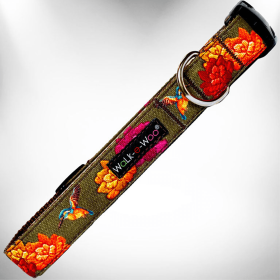 Nature-Lover Collars (Color: Hummingbird Flowers, size: XL 1.5" wide fits 18-28" neck)