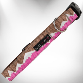 Mountain Dog Collars (Color: Pink Snowcap Mtn, size: XL 1.5" wide fits 18-28" neck)