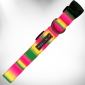 Tie Dye Dog Collars (Color: Pink/Green, size: XL 1.5" wide fits 18-28" neck)