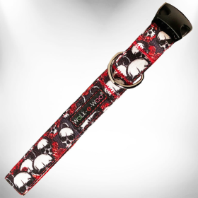 Tattoo Dog Collars (Color: Skulls n' Roses, size: XS 5/8" width fits 8-12" neck)