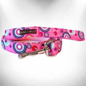 Martini Dog Leads (Color: Pink, size: REGULAR Lead 1" width- 5' length)