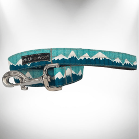 Mountain Dog Leads (Color: Wintergreen Snowcap Mtn, size: REGULAR Lead 1" width- 5' length)