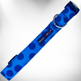 Polka Dot Dog - Monotone Collars (Color: Navy, size: M 1" width fits 12-18" neck)