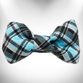 Plaid Dog Collars (Color: Steel Blue, size: M 1" width fits 12-18" neck)