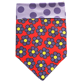 Sport Bandana (Color: Purple Dots/Daisies, size: large)