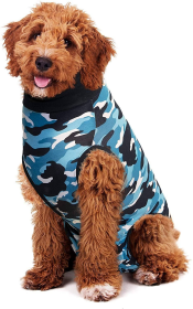 Suitical Dog Recovery Suits (Color: BLUE CAMO, size: XXX Small)